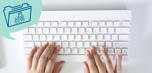 A close-up image of a computer keyboard and an open folder on a desk, symbolizing medical writing and dossier preparation for the pharmaceutical industry. This setup represents the comprehensive, high-quality medical writing services essential for the successful registration of medicinal products, including the preparation of non-clinical and clinical documentation, clinical trial reports, and various regulatory submissions. The image conveys the meticulous and detail-oriented nature of medical writing, aimed at minimizing regulatory risks and ensuring timely project completion.