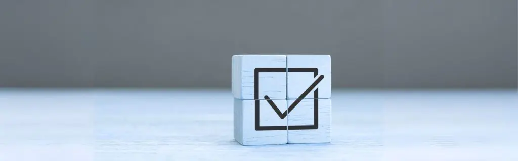 Checkbox symbol with checkmark representing completed regulatory application form preparation for pharmaceutical marketing authorization